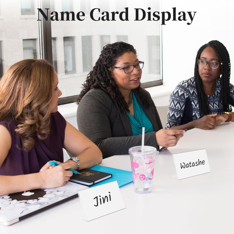 Daletu 30 PCS Small Acrylic Sign Holder 2.36"" X 1.57"", Mini Acrylic Food Sign Labels for Party Buffet, Retail Price Display, Clear Plastic Table Counter Top Stand for Place Cards, Name Card, Wedding Signs - Image 5